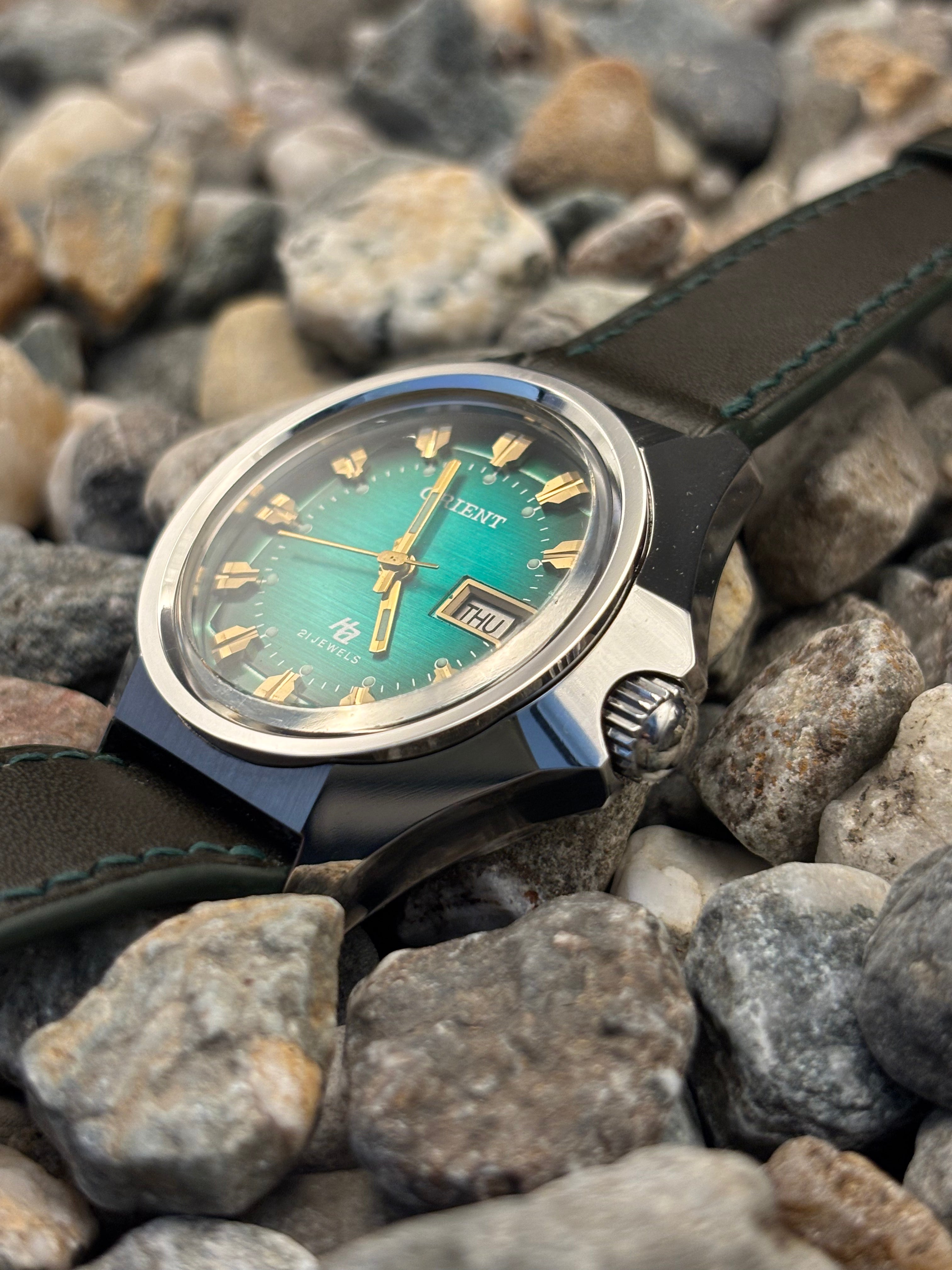 1970s Orient HA "Hiace" Automatic Emerald Green Dial Watch