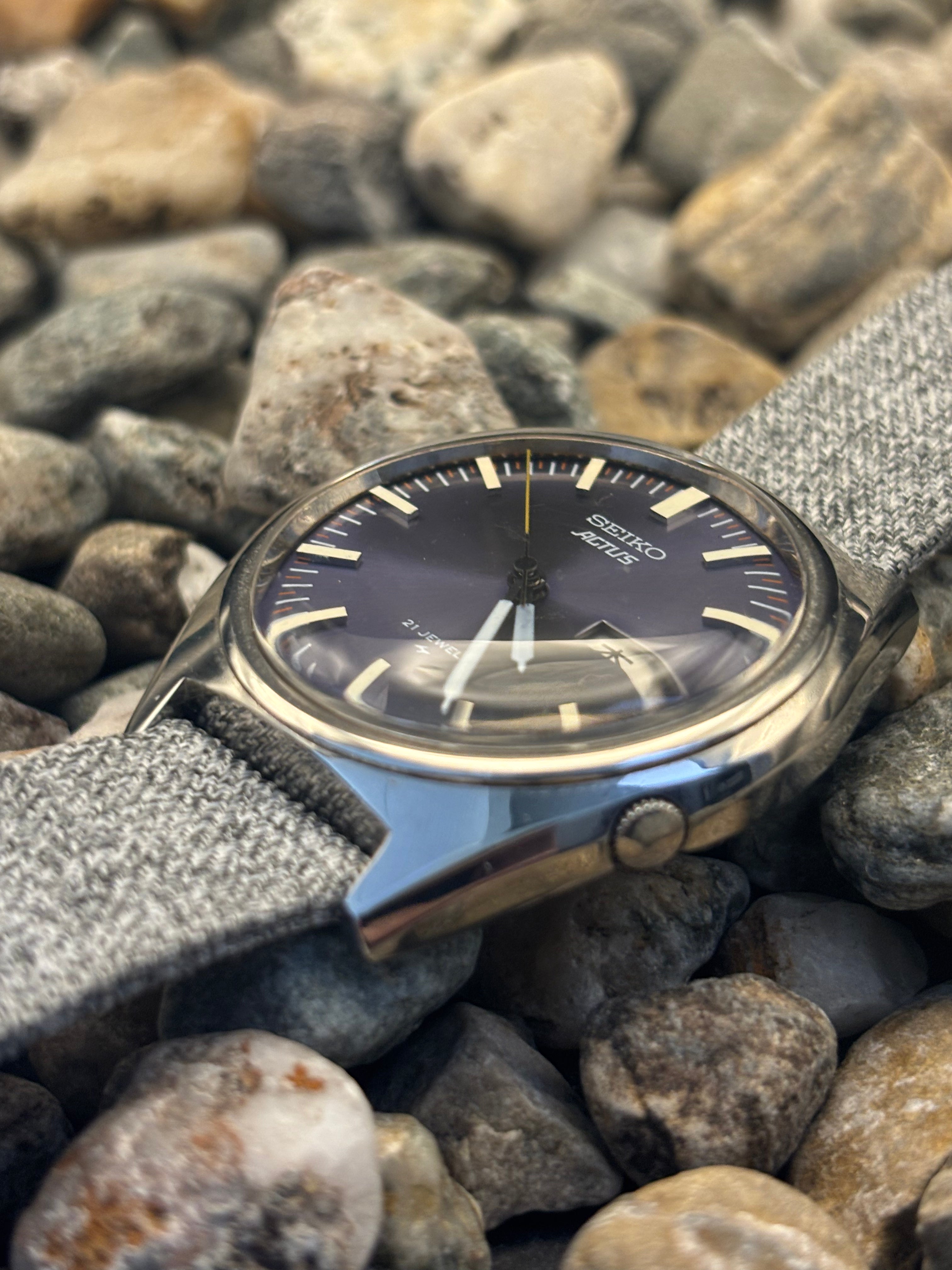 1970 Seiko Actus Amethyst Purple Dial Watch Automatic