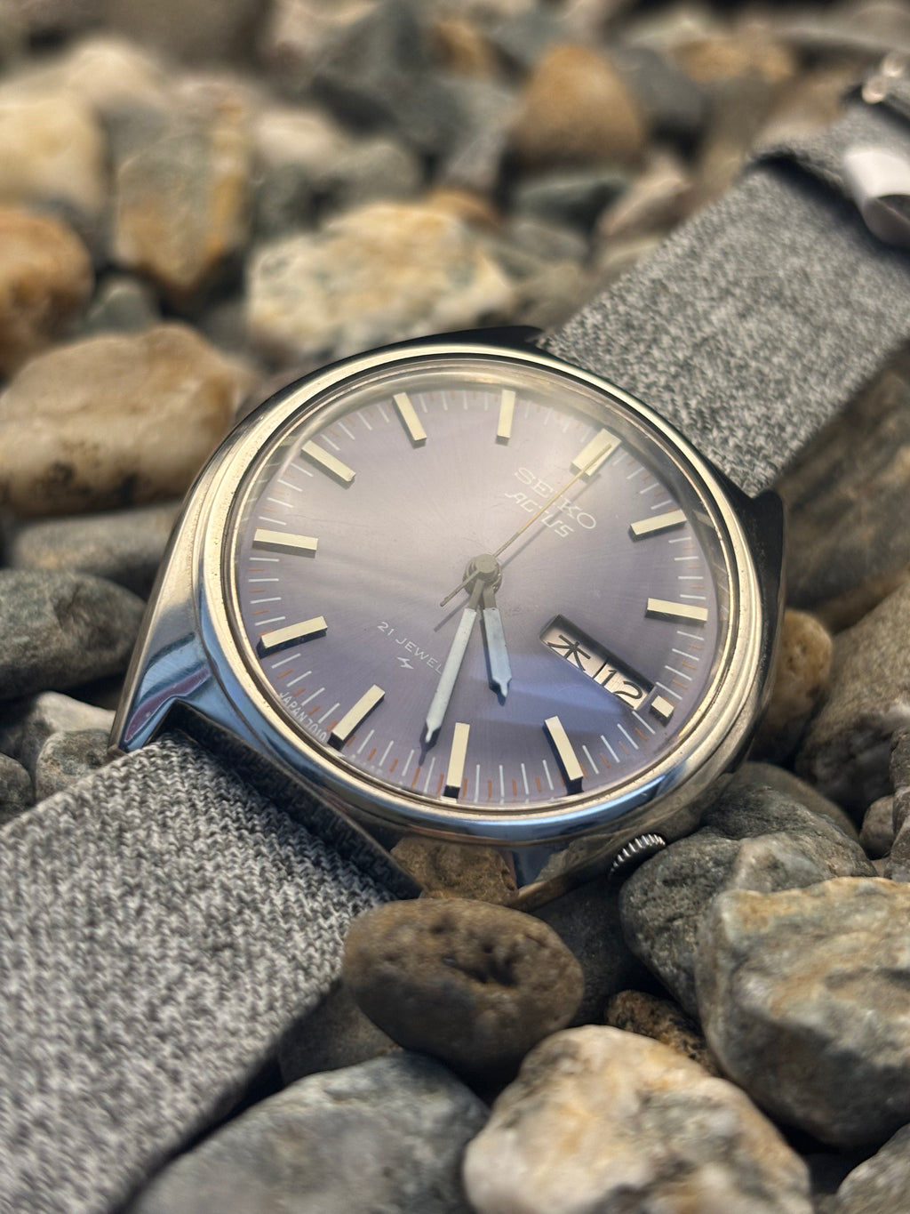 1970 Seiko Actus Amethyst Purple Dial Watch Automatic