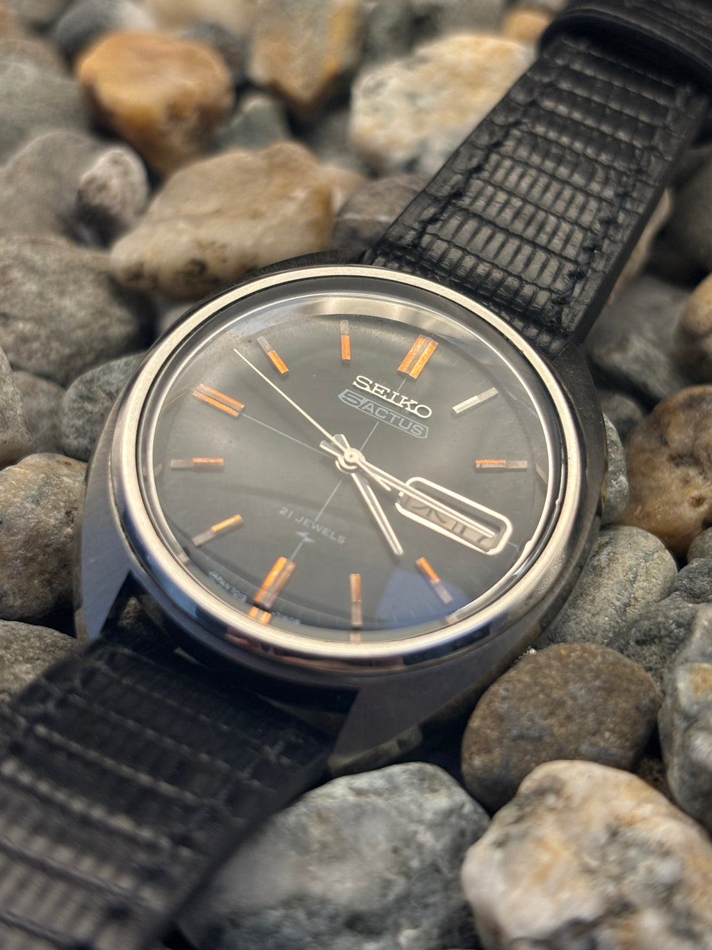 1973 Seiko 5 Actus Aged Gilt Patina Indices Automatic