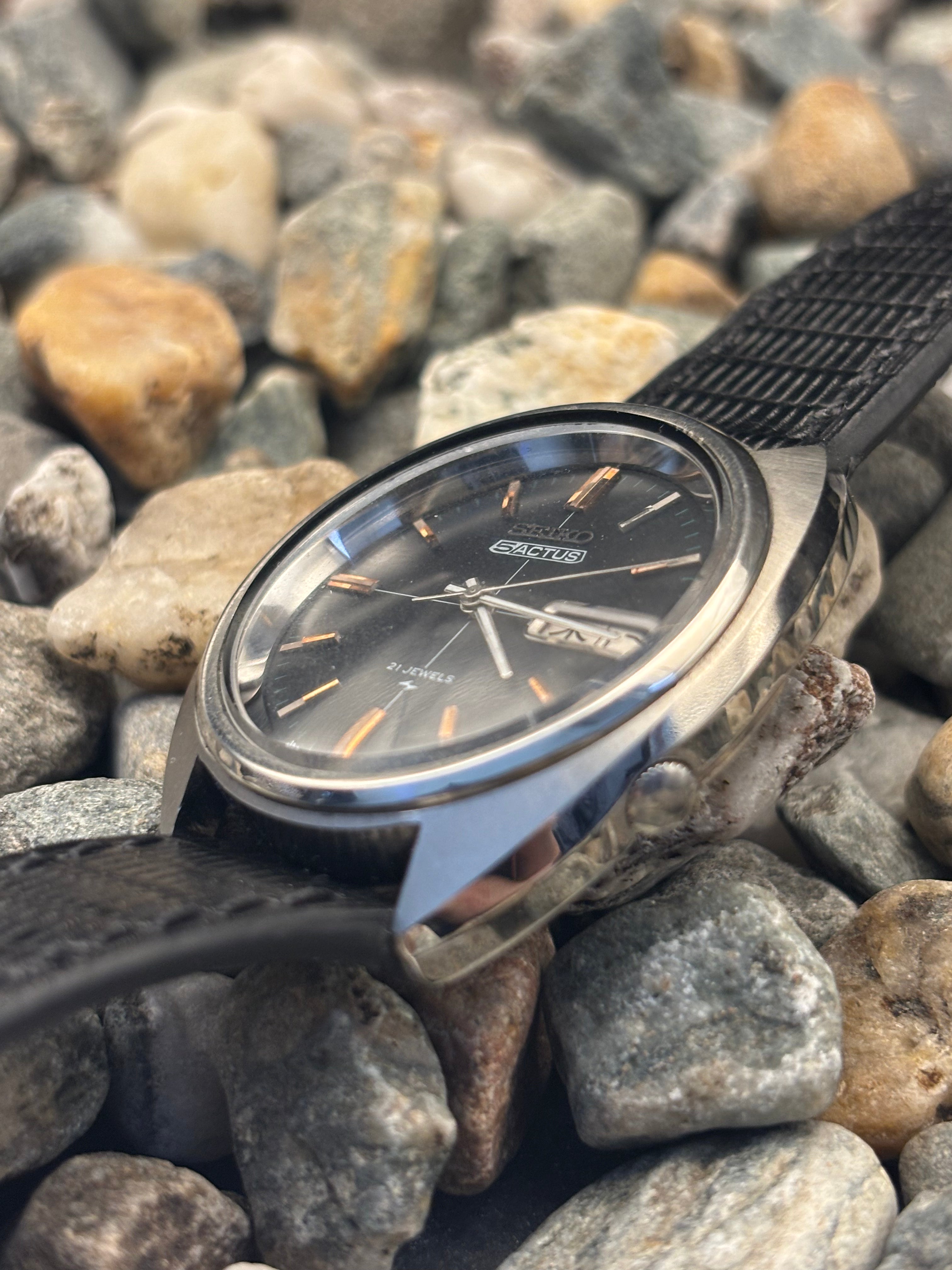 1973 Seiko 5 Actus Aged Gilt Patina Indices Automatic