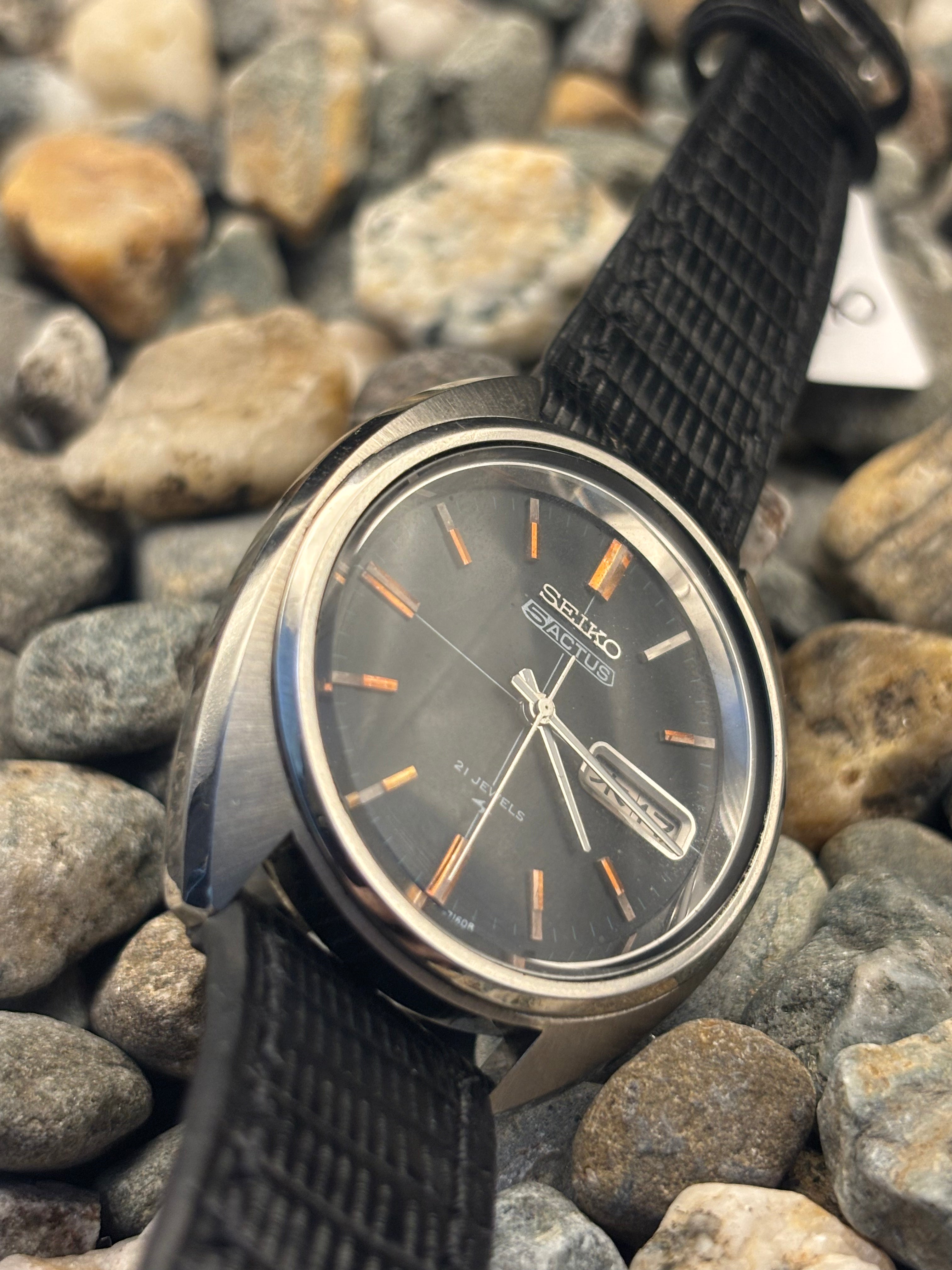 1973 Seiko 5 Actus Aged Gilt Patina Indices Automatic