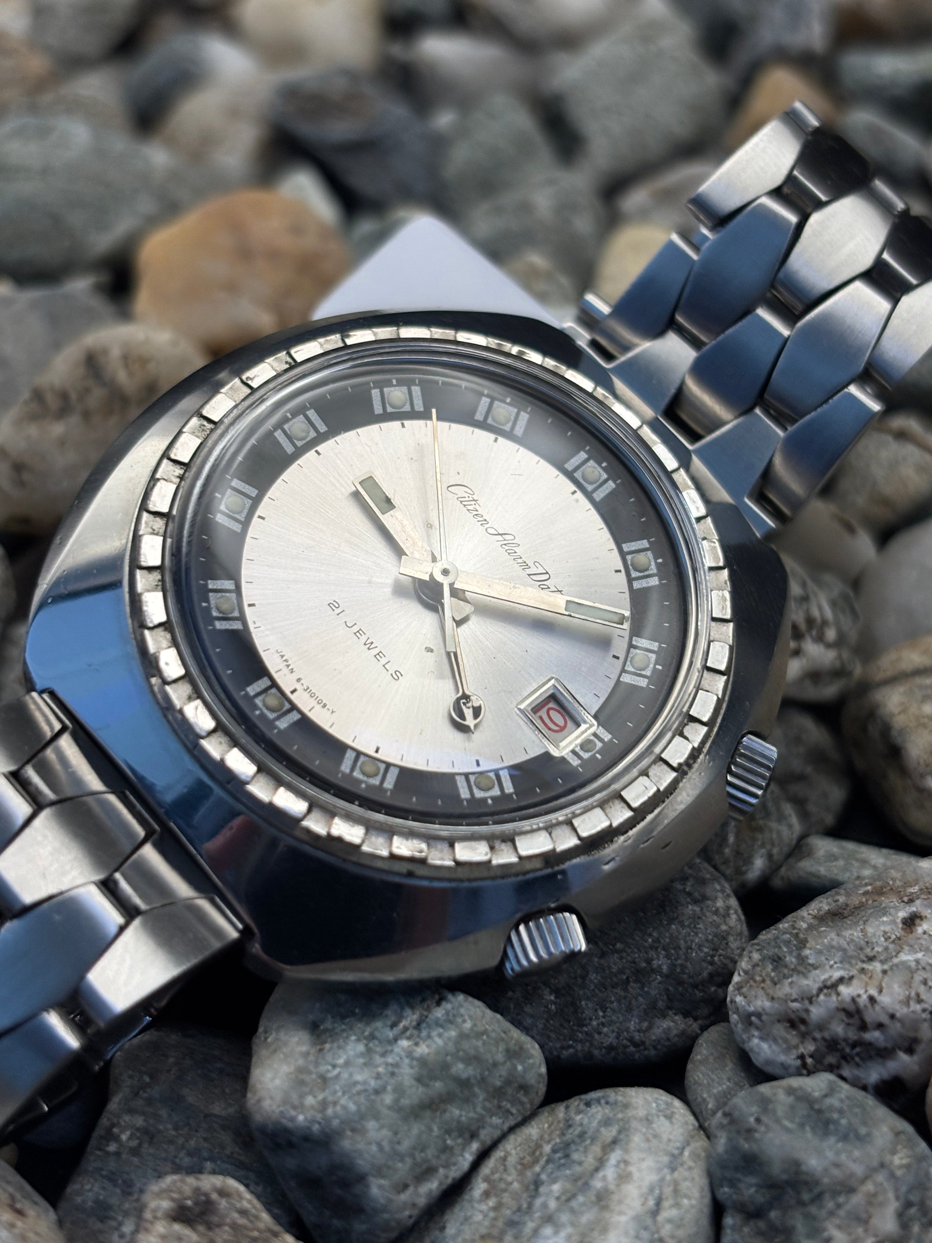 1960s Citizen Alarm Date Manual Wind Watch