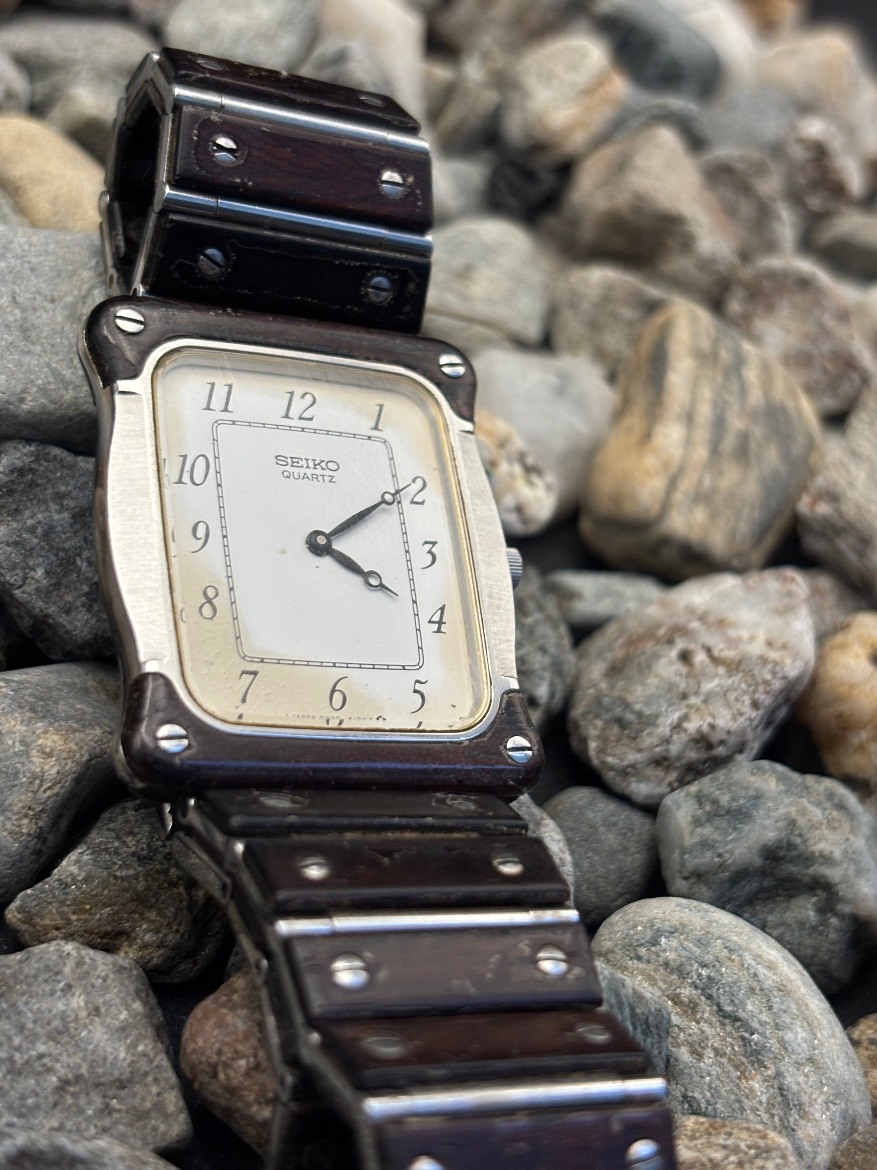 1984 Seiko Trenew Ebony Wood Watch