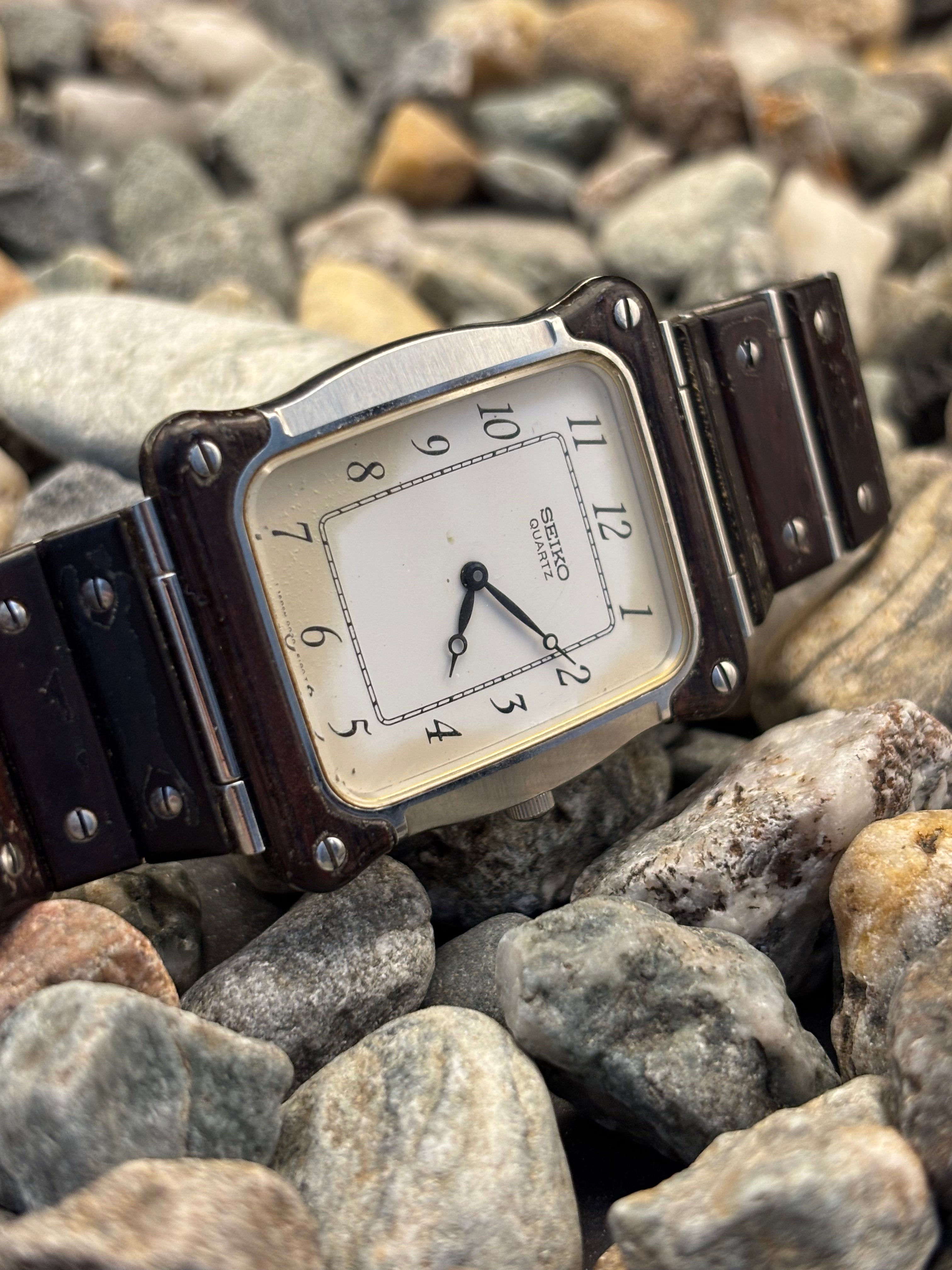 1984 Seiko Trenew Ebony Wood Watch