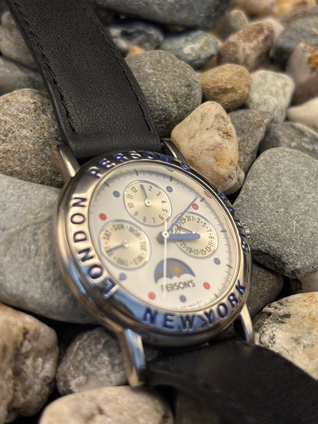 1992 Seiko Person's Triple Calender Sun and Moon Phase Watch