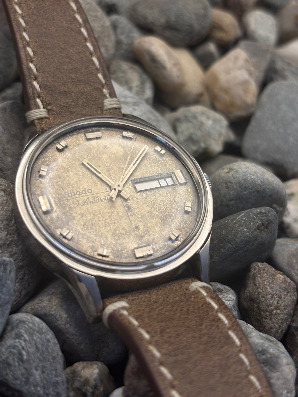 1970s Nivada Antarctic Day Date Automatic Watch