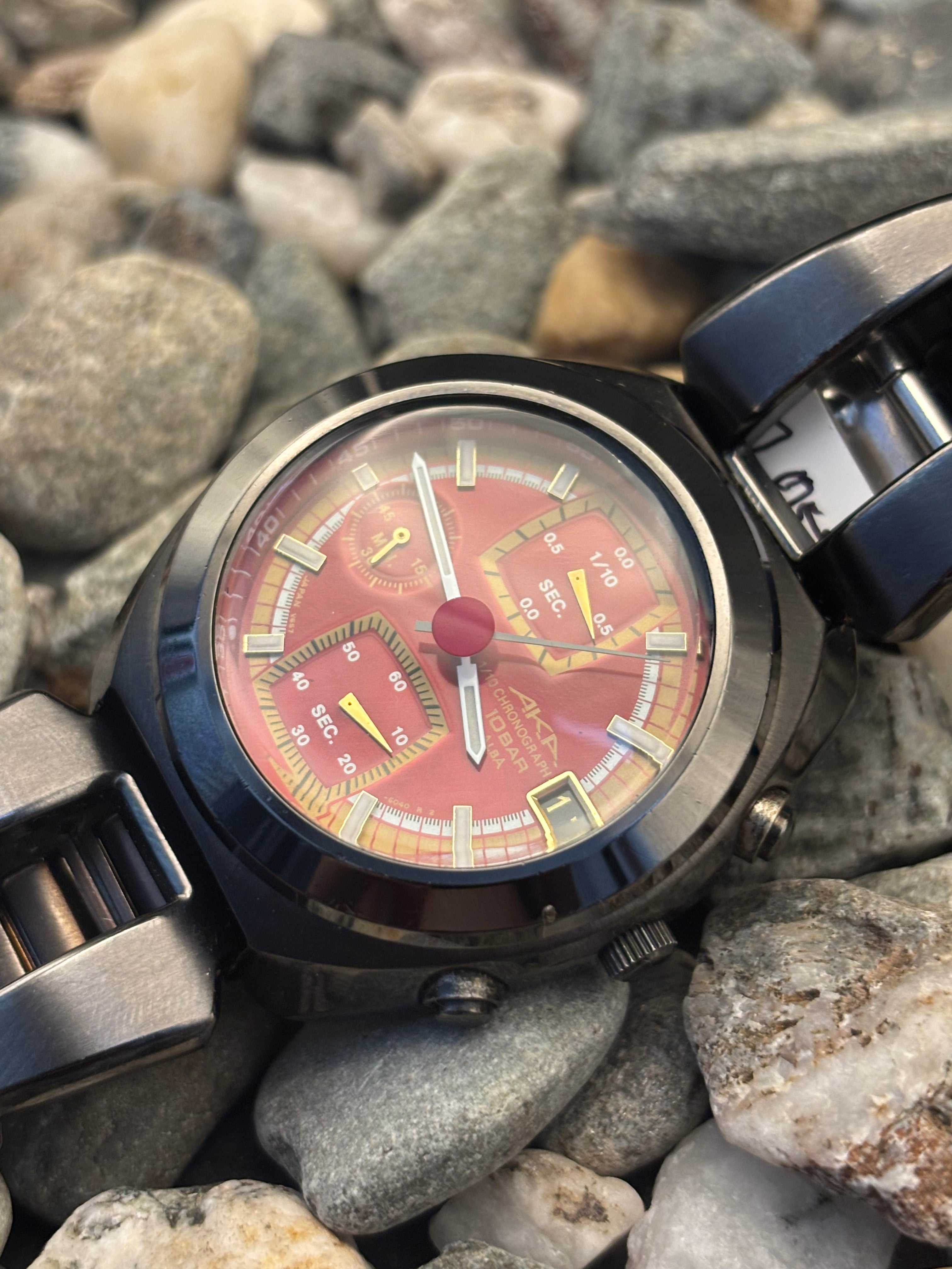 1996 Seiko Alba AKA Chronograph Red Dial Watch