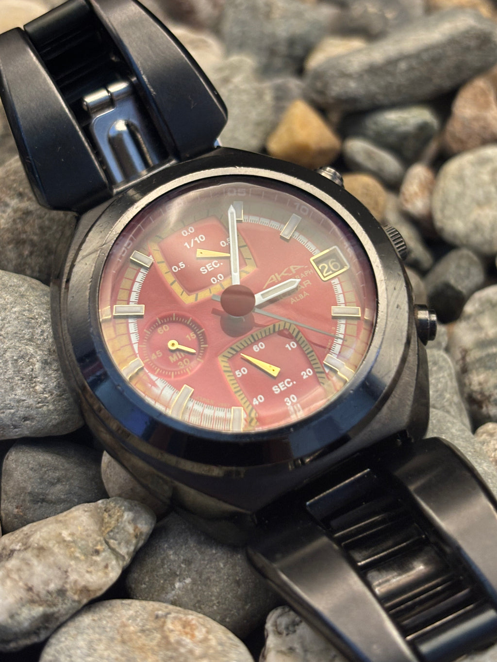 1996 Seiko Alba AKA Chronograph Red Dial Watch