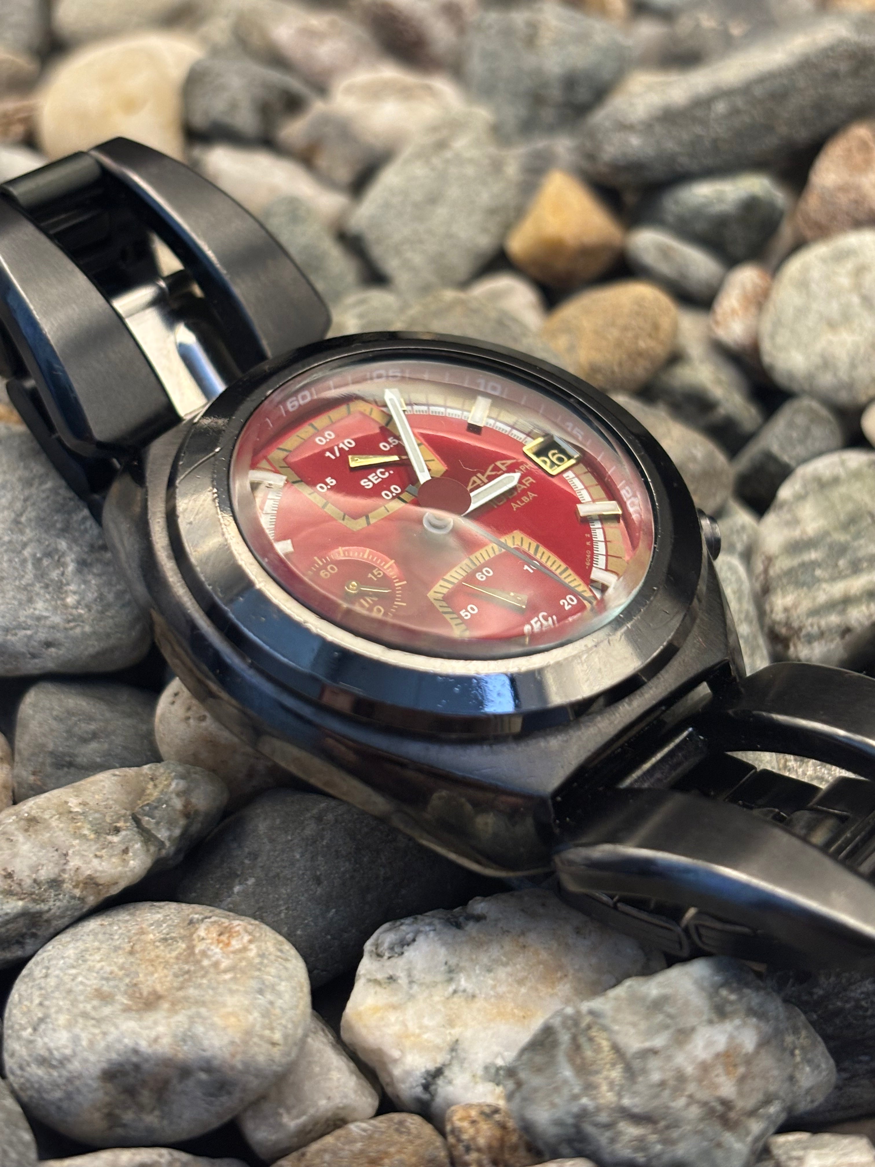 1996 Seiko Alba AKA Chronograph Red Dial Watch