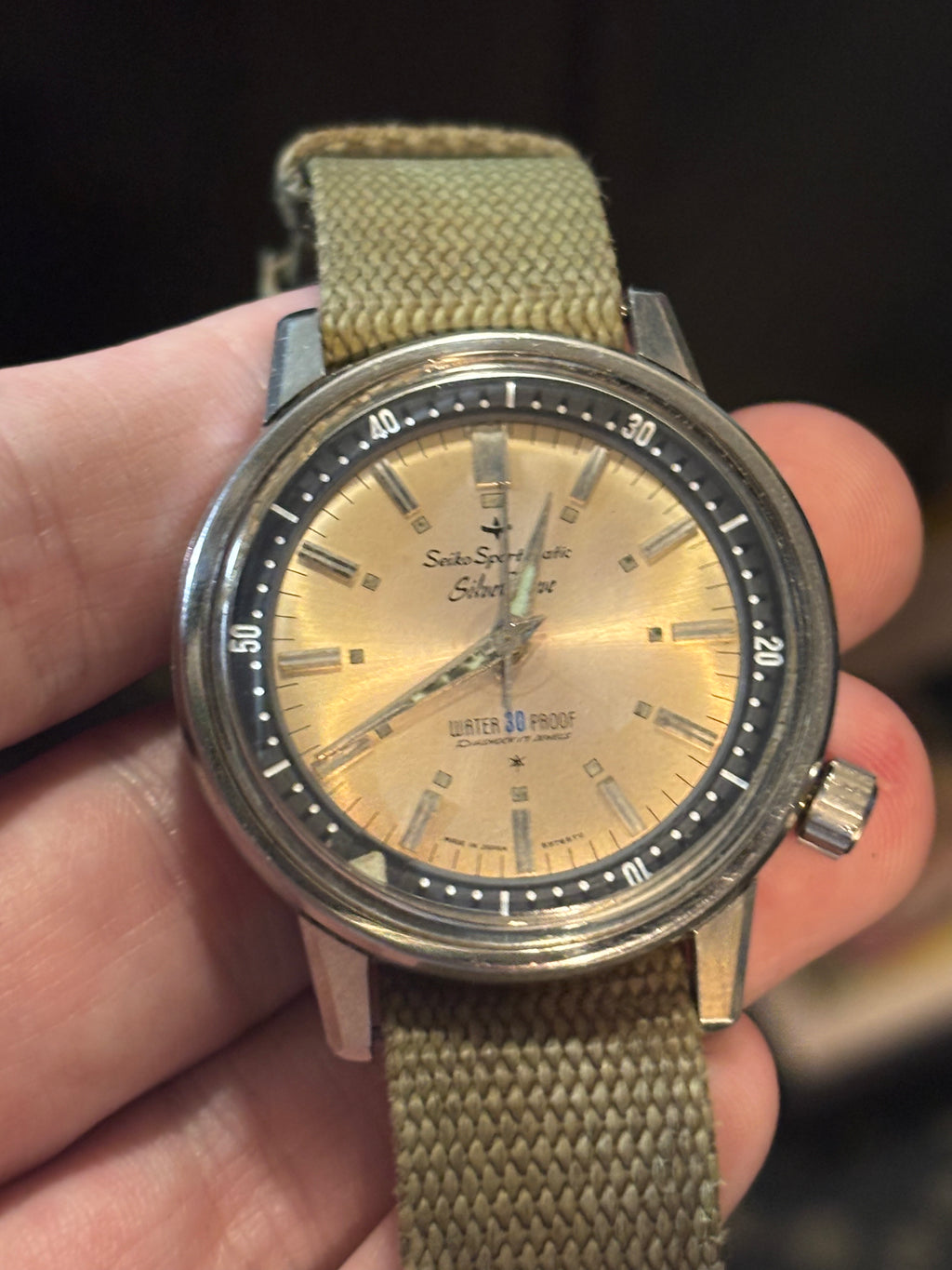 1964 Seiko Sportsmatic Silver Wave Automatic Watch