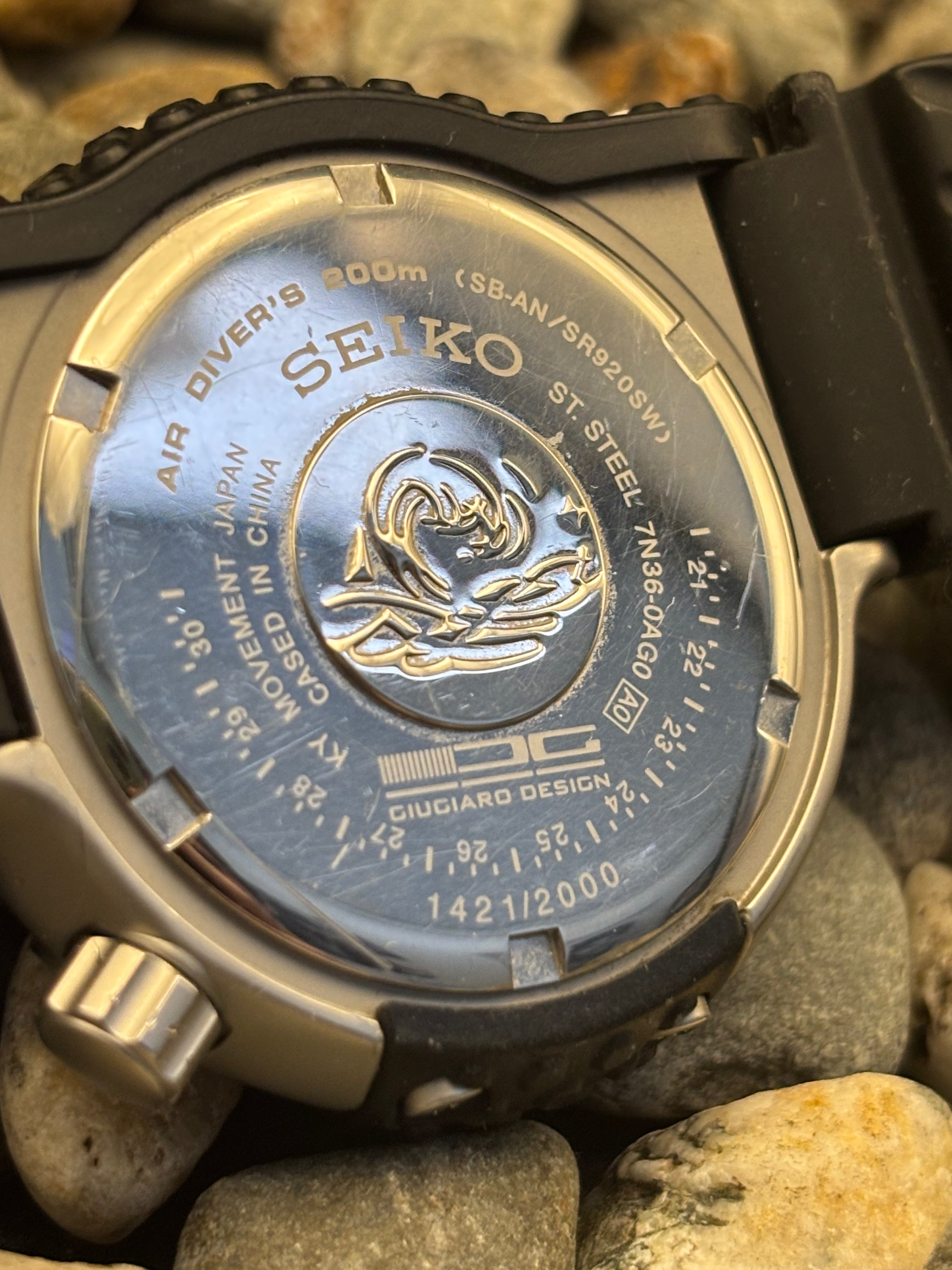 2017 Limited Edition Asymmetrical Seiko Prospex Air Diver 200m Giugiaro Design Watch