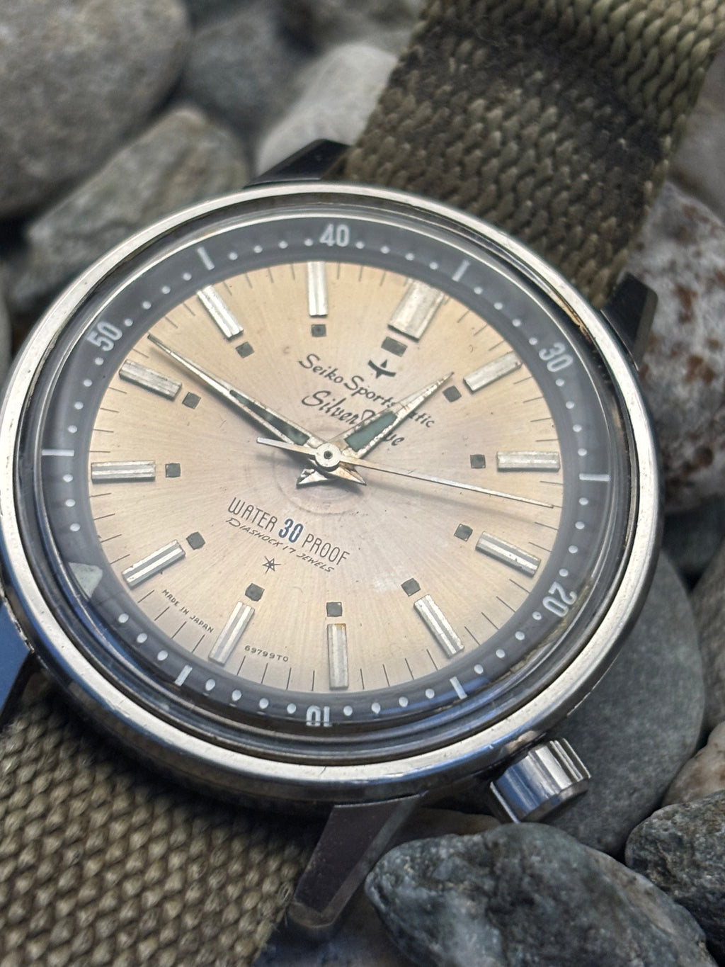1964 Seiko Sportsmatic Silver Wave Automatic Watch