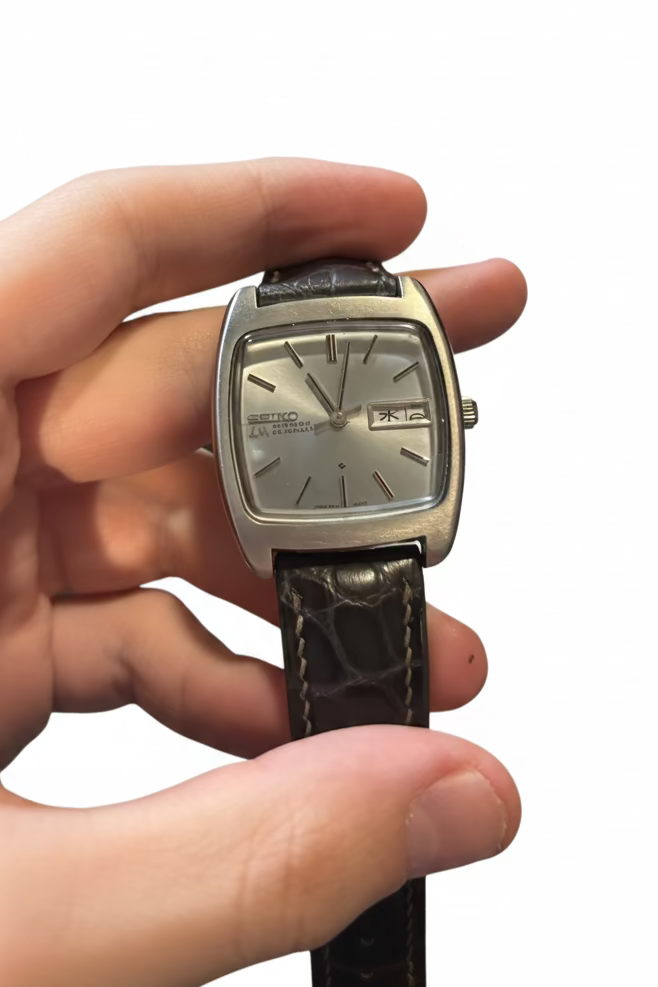1971 Seiko LM Automatic Ice Blue TV Dial Tank